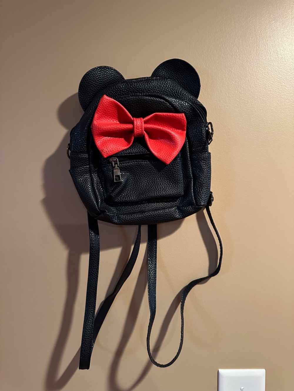 Disney Black Mini Backpack with Red Bow